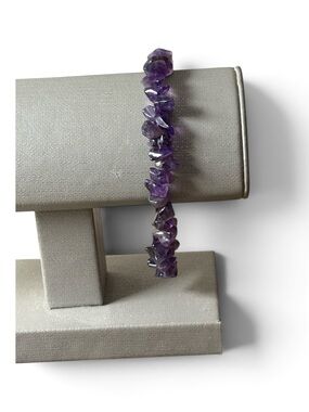 Amethyst Chip Beaded Stretch Bracelet